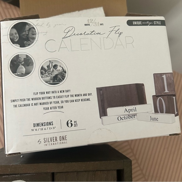 365 Wooden Perpetual Calendar Brown Decoration Flip Farmhouse Neutral Decor Cute - Picture 5 of 9